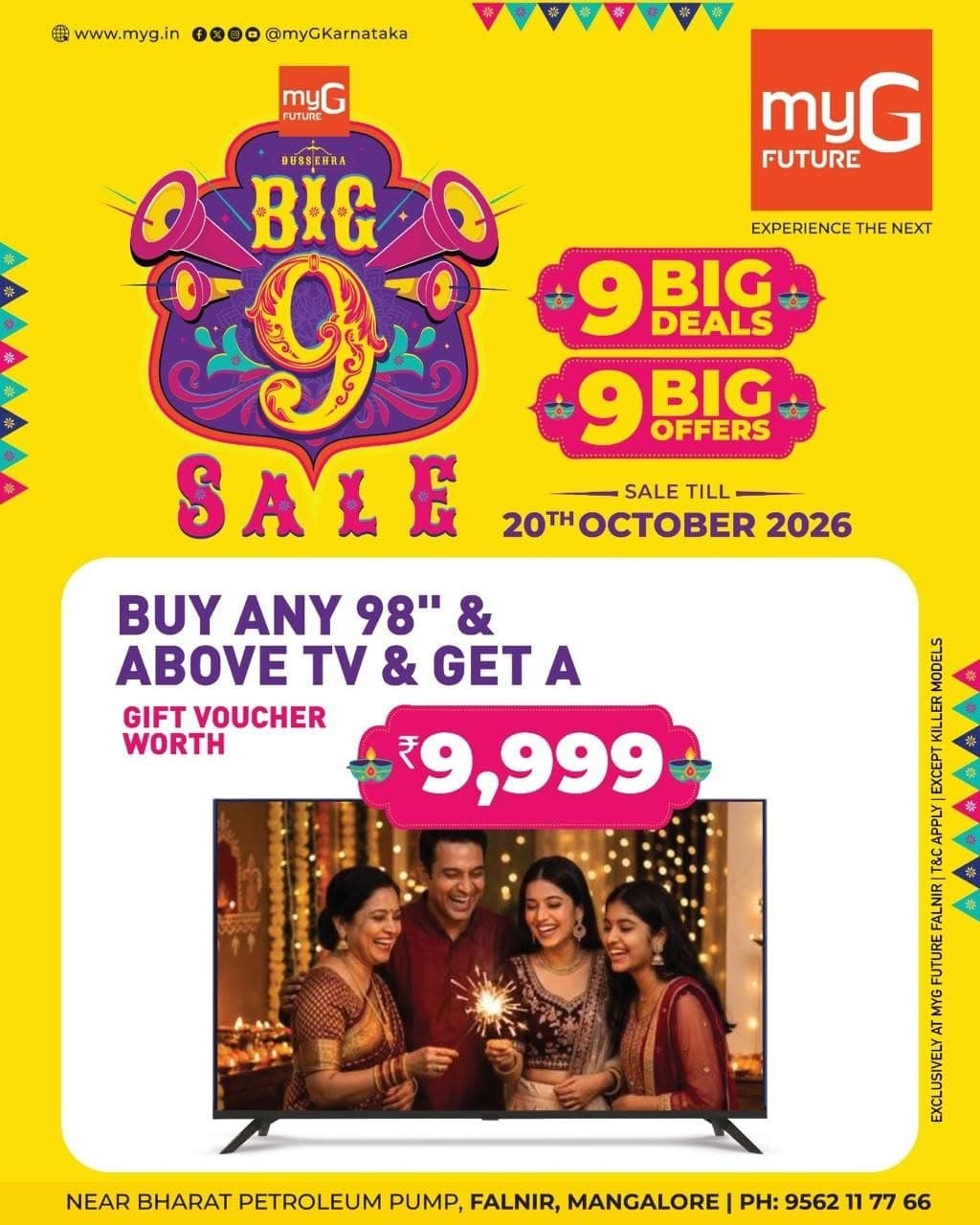 Mega TV Gift Voucher Offer at myG Future Mangaluru