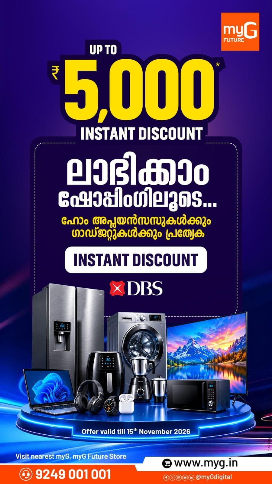 Your Favourite Electronics, Now with ₹5,000 Instant Savings at myG