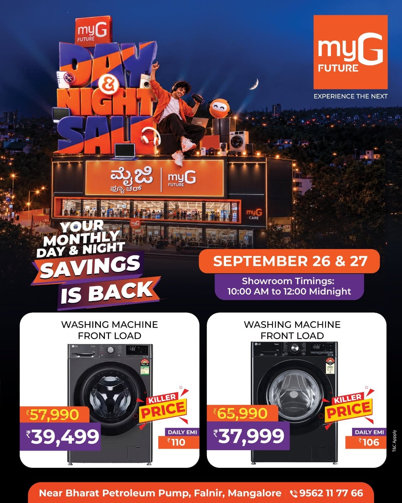Upgrade your laundry routine with exciting Front Load Washing Machine Offers during the myG Future Day and Night Savings Sale. Explore advanced LG front load washing machines with efficient washing performance, convenient features and modern designs suitable for everyday family laundry needs.