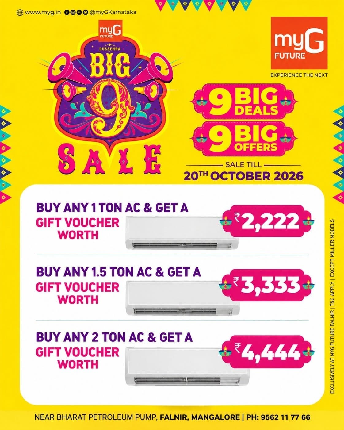 Cool Savings with AC Gift Voucher Offers at myG Future Mangaluru